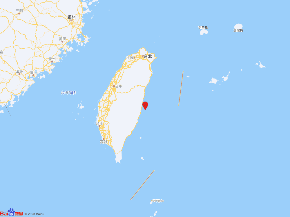 台湾花莲县海域（北纬23.52度，东经121.64度）发生4.7级地震